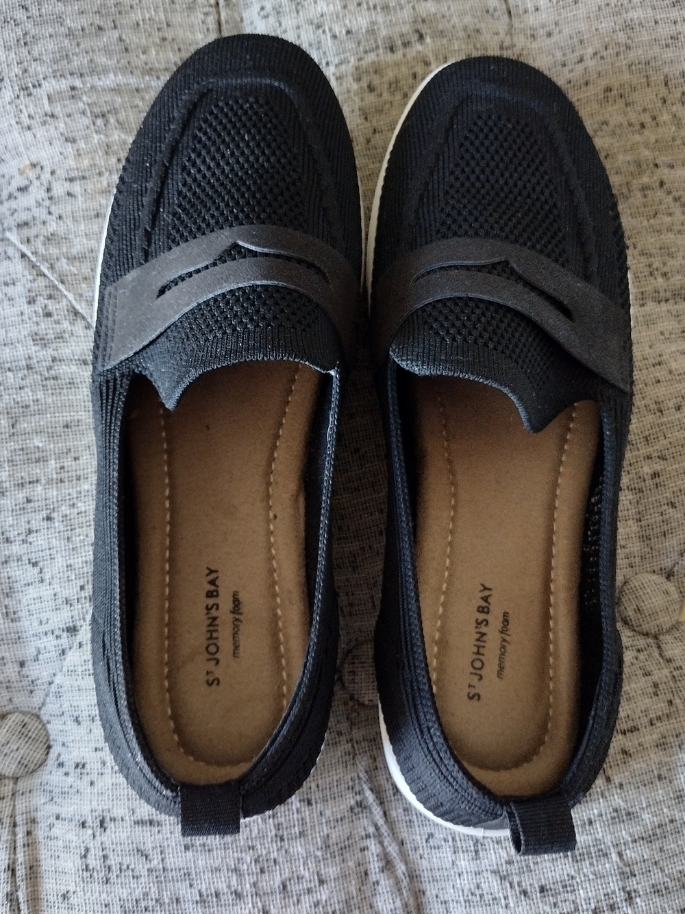 St. John's Bay Black Knit Slip-On Loafers